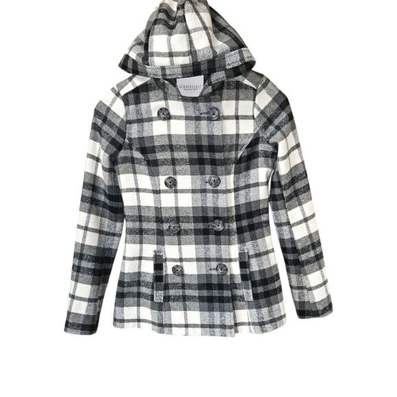 AEROPOSTALE Women's Warm Plaid Winter Peacoat Size Small - Picture 2 of 16